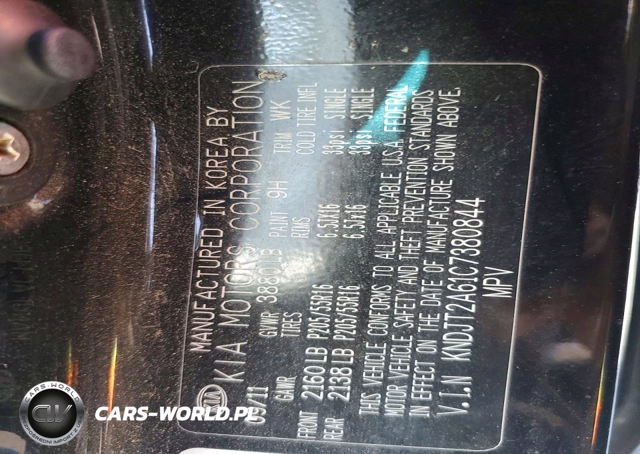 2012 Kia Soul + VIN:KNDJT2A61C7380844 - 12