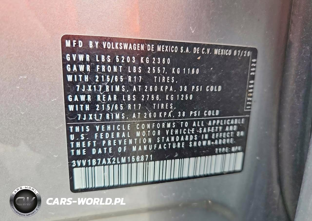 2020 Volkswagen Tiguan S VIN:3VV1B7AX2LM156871 - 12