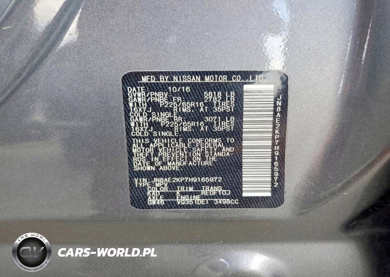 2017 Nissan Quest Sv VIN:JN8AE2KP7H9165972 - 13