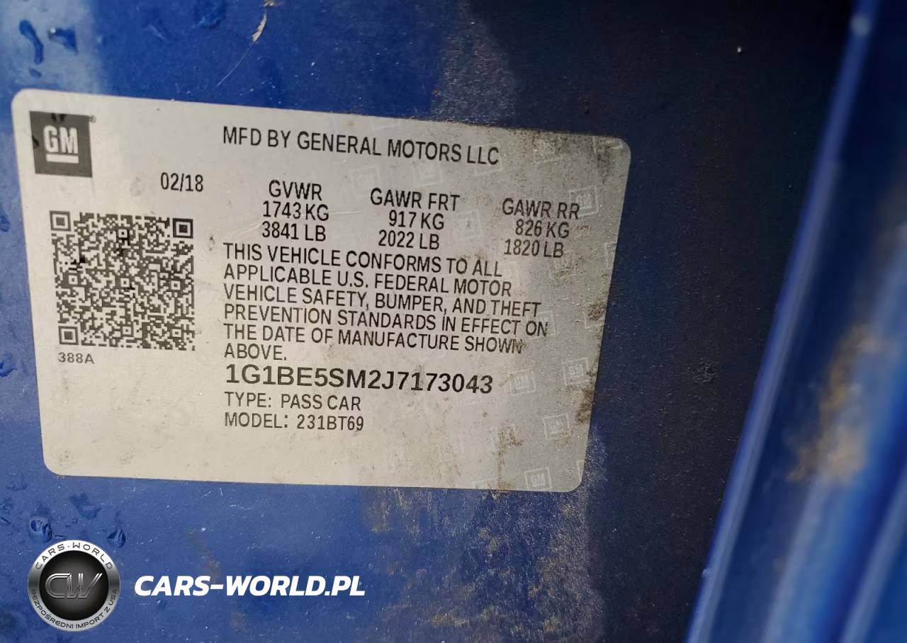 2018 Chevrolet Cruze Lt VIN:1G1BE5SM2J7173043 - 12