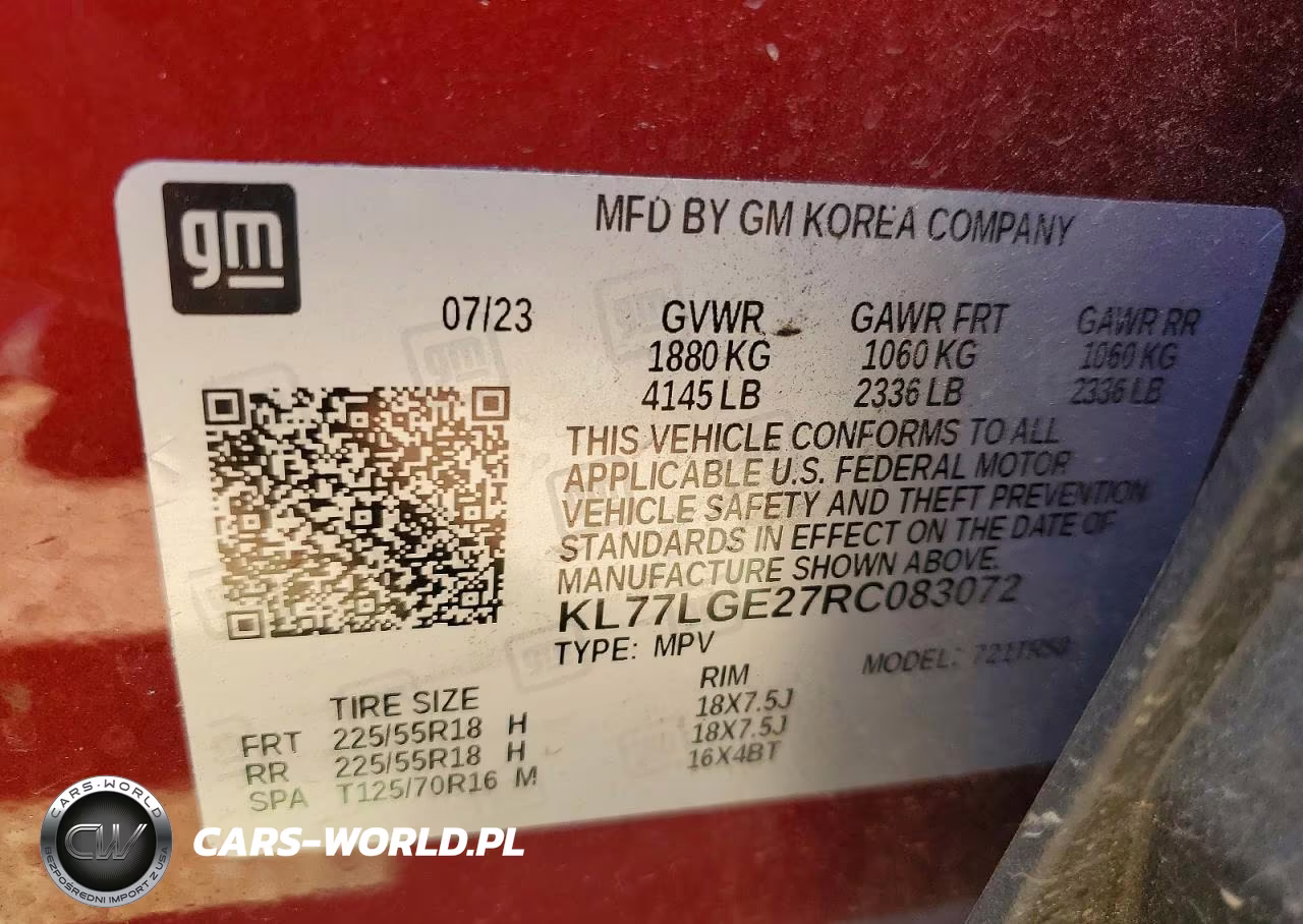 2024 Chevrolet Trax 1Rs VIN:KL77LGE27RC083072 - 12