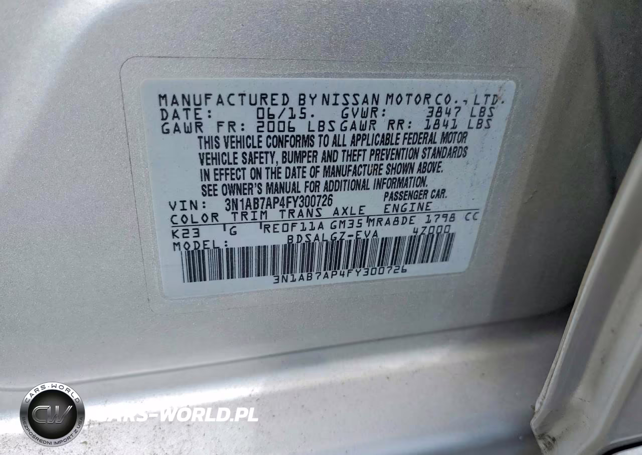 2015 Nissan Sentra Sl VIN:3N1AB7AP4FY300726 - 12