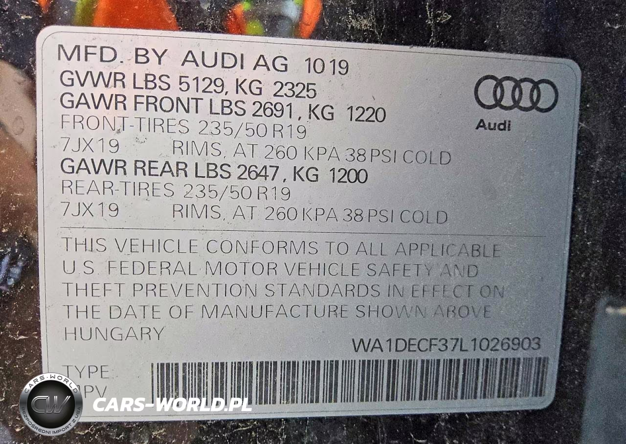 2020 Audi Q3 Premium S Line VIN:WA1DECF37L1026903 - 13