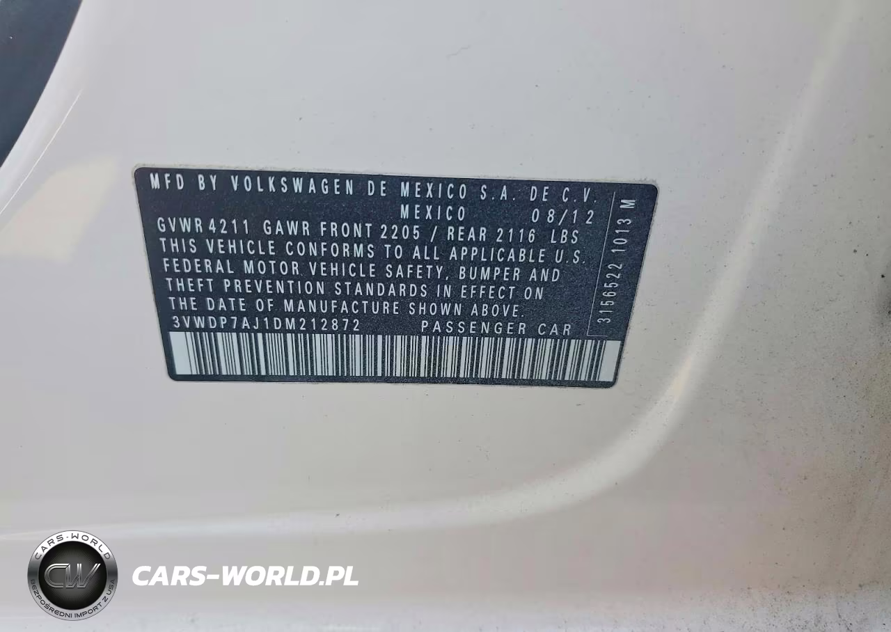 2013 Volkswagen Jetta Se VIN:3VWDP7AJ1DM212872 - 12