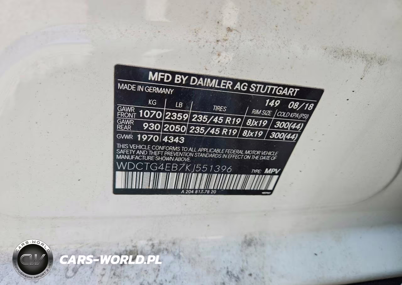2019 Mercedes-Benz Gla 250 VIN:WDCTG4EB7KJ551396 - 13
