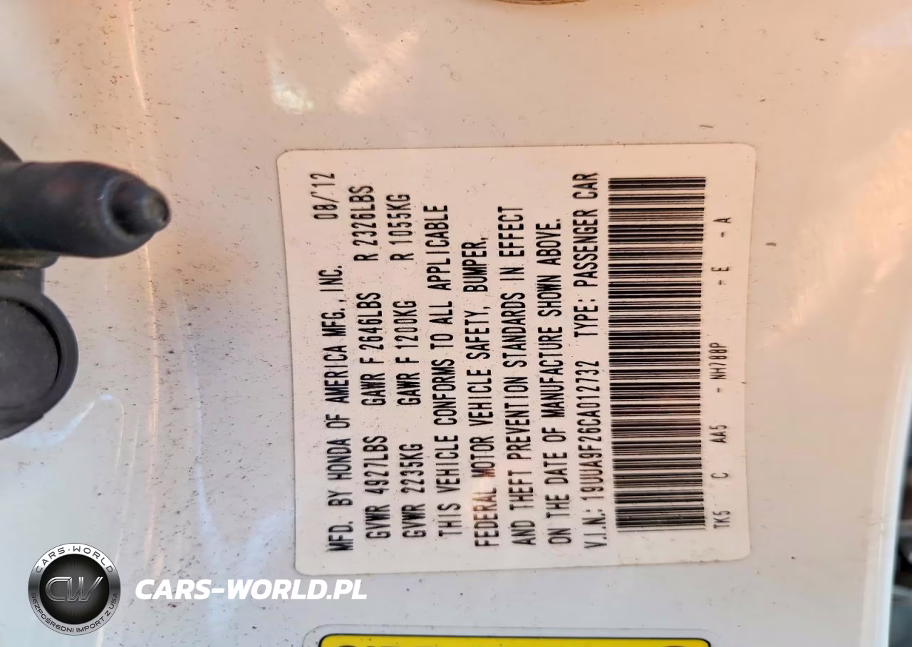 2012 Acura Tl 4D 2Wd VIN:19UUA9F26CA012732 - 12