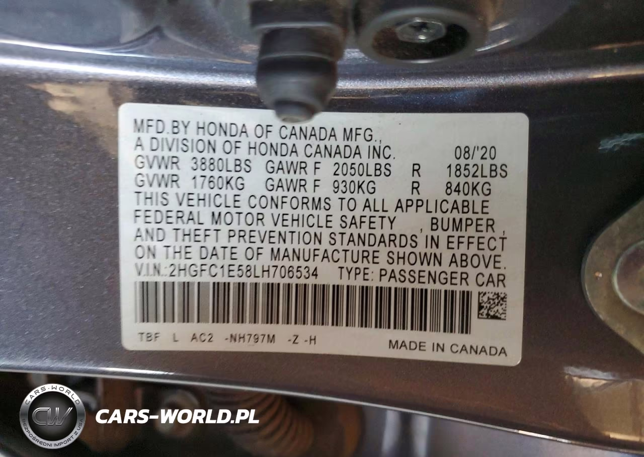 2020 Honda Civic Si VIN:2HGFC1E58LH706534 - 13