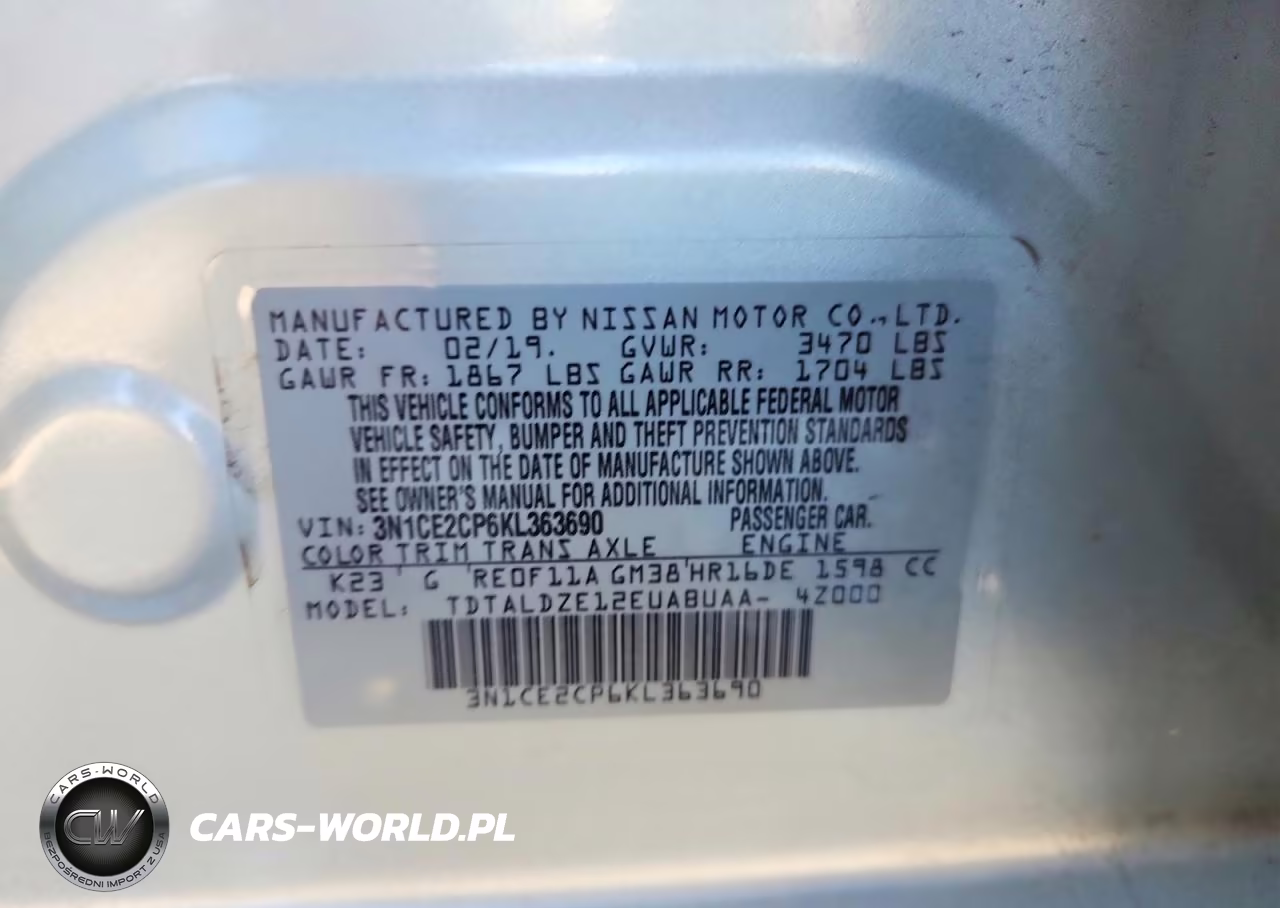 2019 Nissan Versa Note Sv VIN:3N1CE2CP6KL363690 - 13