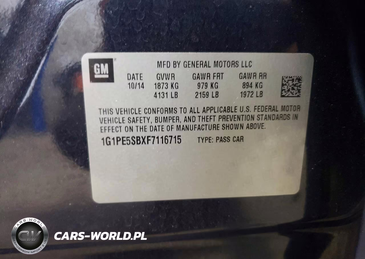 2015 Chevrolet Cruze Lt VIN:1G1PE5SBXF7116715 - 13