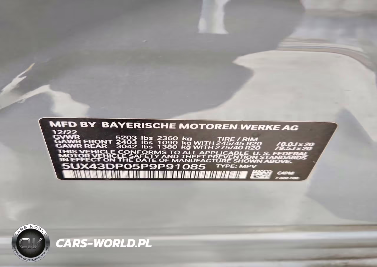2023 BMW X3 Sdrive30I VIN:5UX43DP05P9P91085 - 14