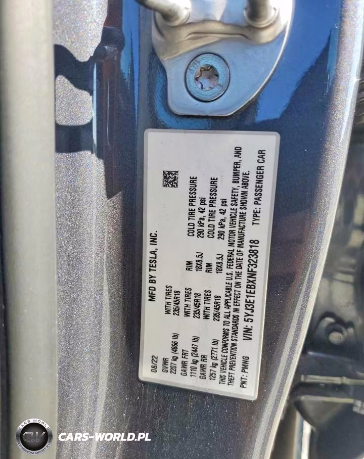 2022 Tesla Model 3 VIN:5YJ3E1EBXNF323818 - 12