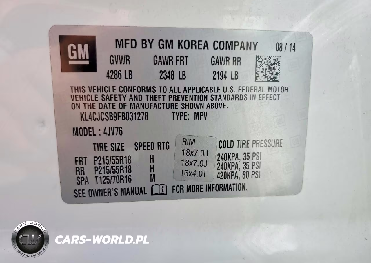 2015 Buick Encore VIN:KL4CJCSB9FB031278 - 12