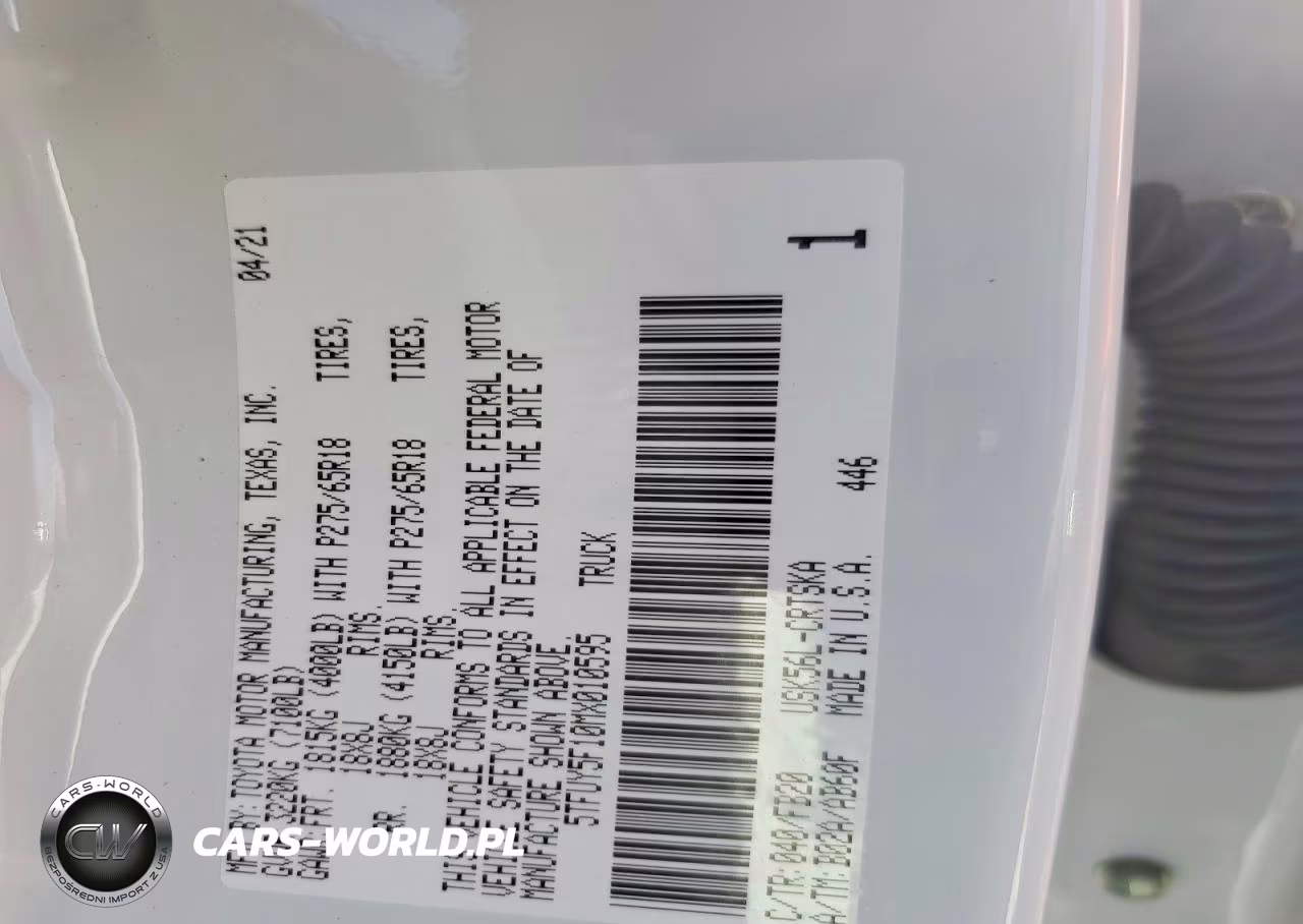 2021 Toyota Tundra Sr5 VIN:5TFUY5F10MX010595 - 12