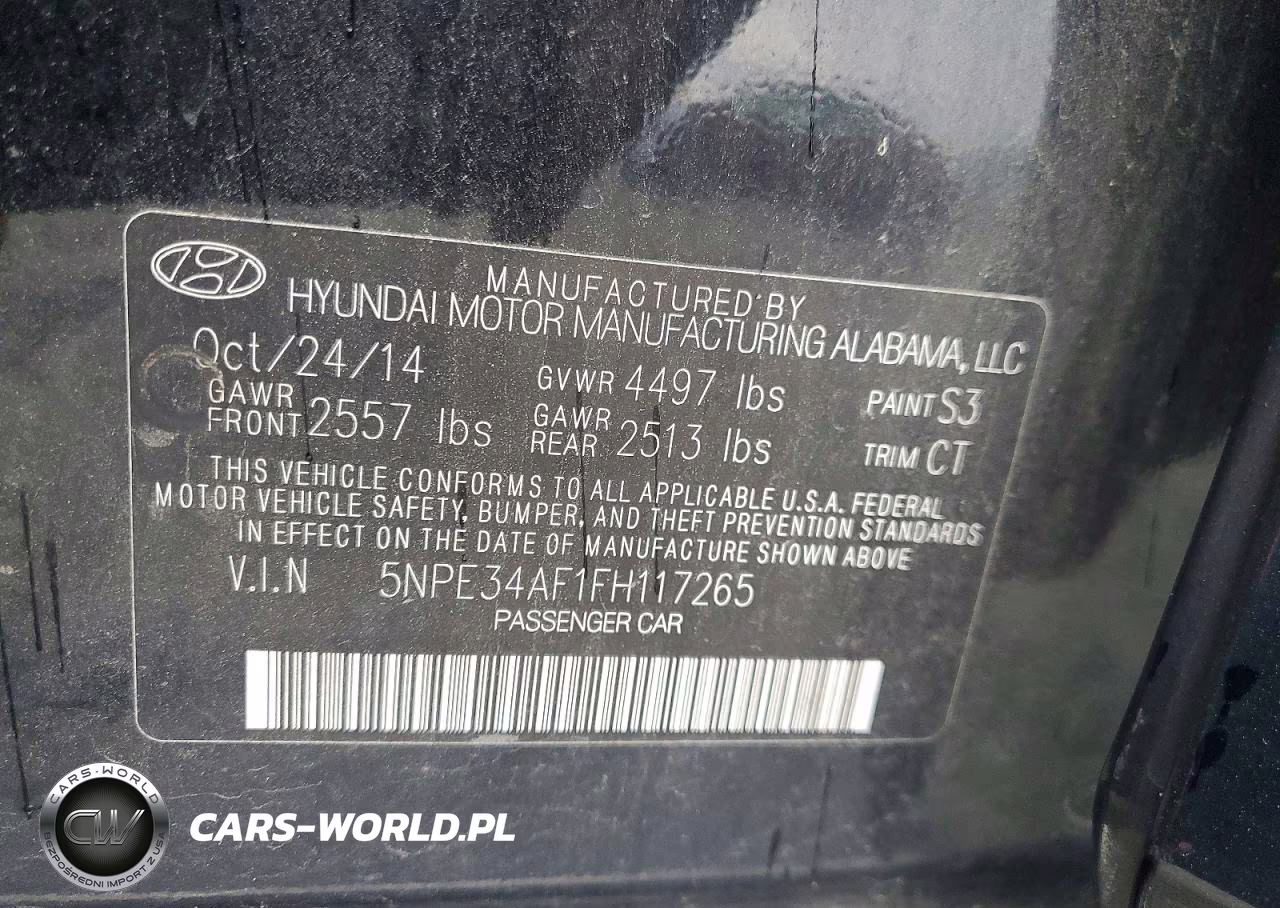2015 Hyundai Sonata Limited VIN:5NPE34AF1FH117265 - 12