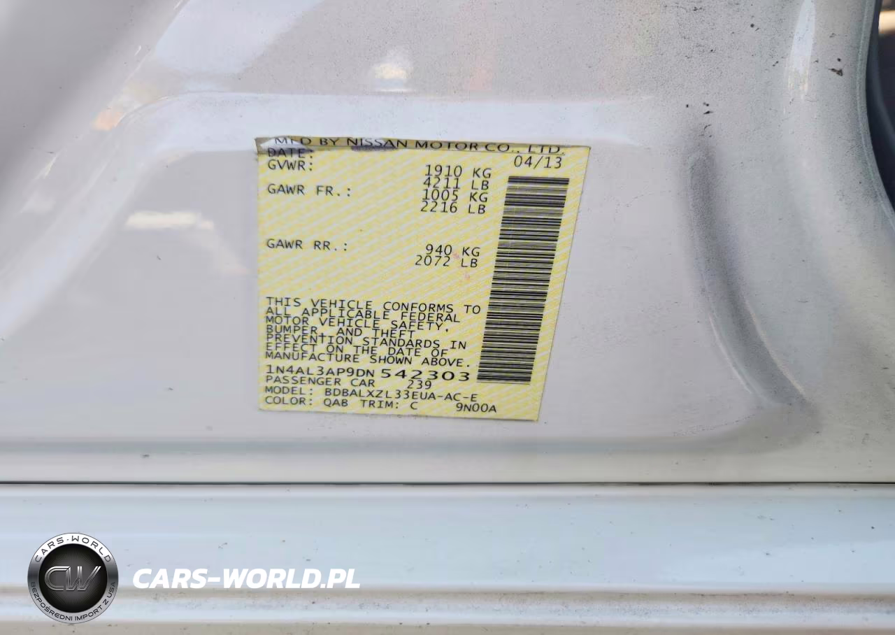 2013 Nissan Altima 2.5 VIN:1N4AL3AP9DN542303 - 12