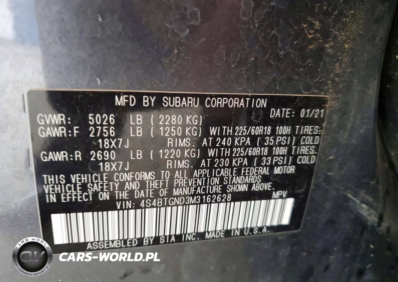 2021 Subaru Outback Limited Xt VIN:4S4BTGND3M3162628 - 13