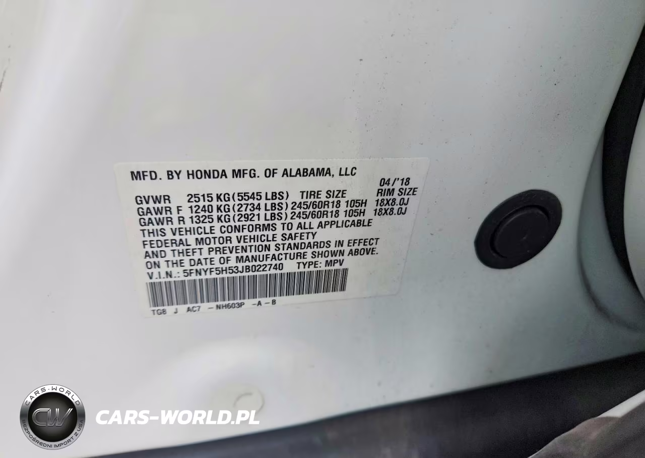 2018 Honda Pilot Exl VIN:5FNYF5H53JB022740 - 13