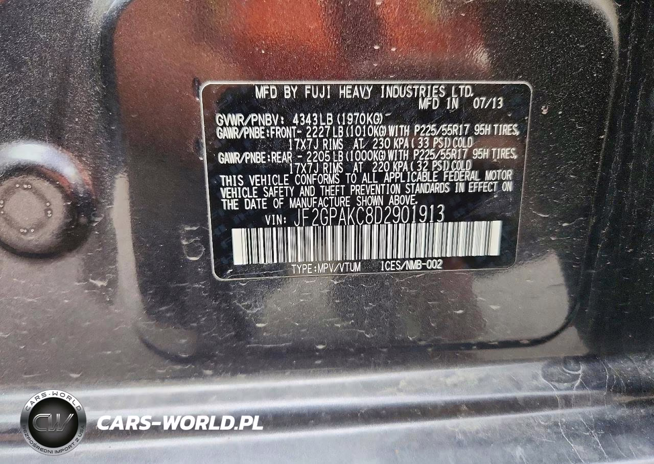 2013 Subaru Xv Crosstrek 2.0 Limited VIN:JF2GPAKC8D2901913 - 12