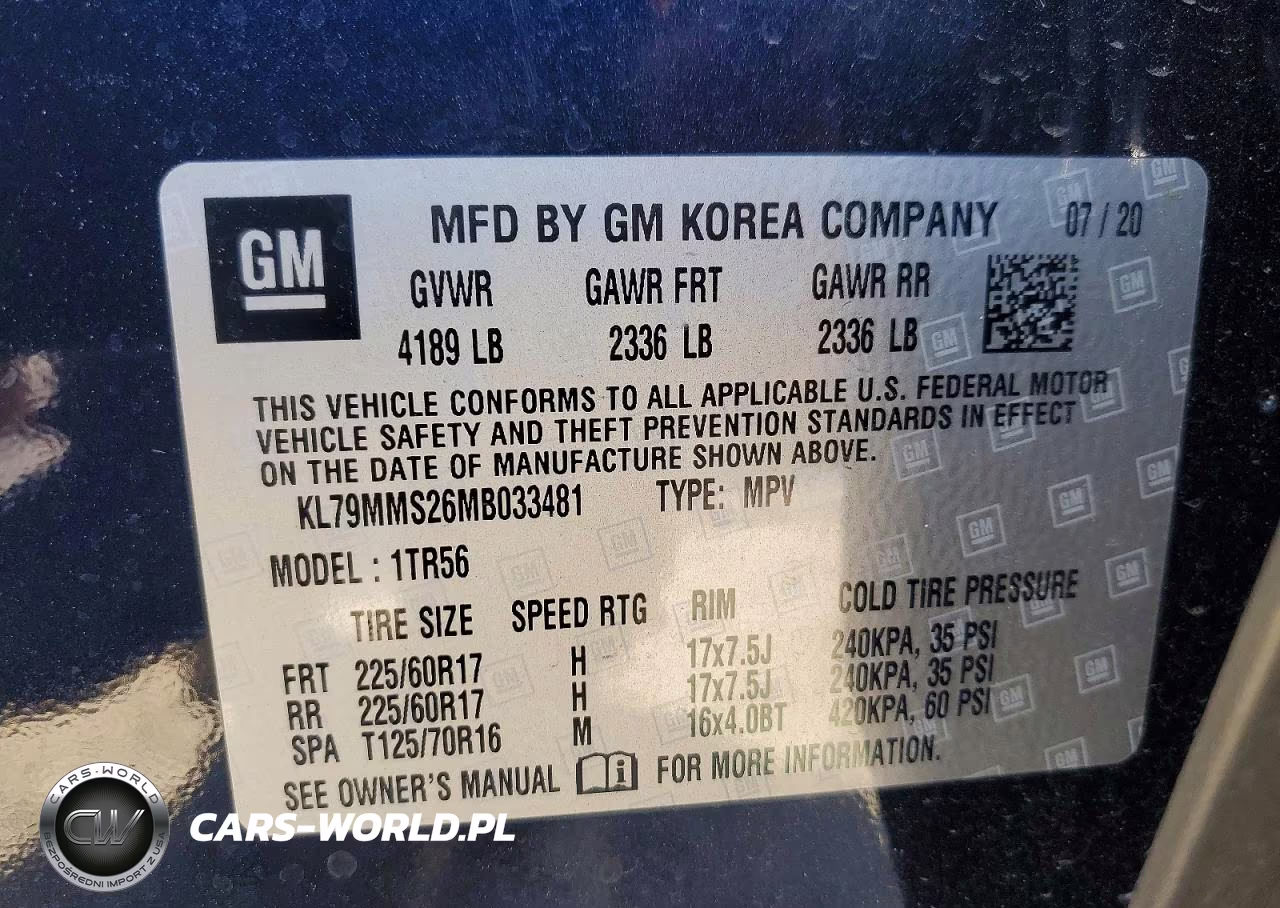 2021 Chevrolet Trailblazer Ls VIN:KL79MMS26MB033481 - 13