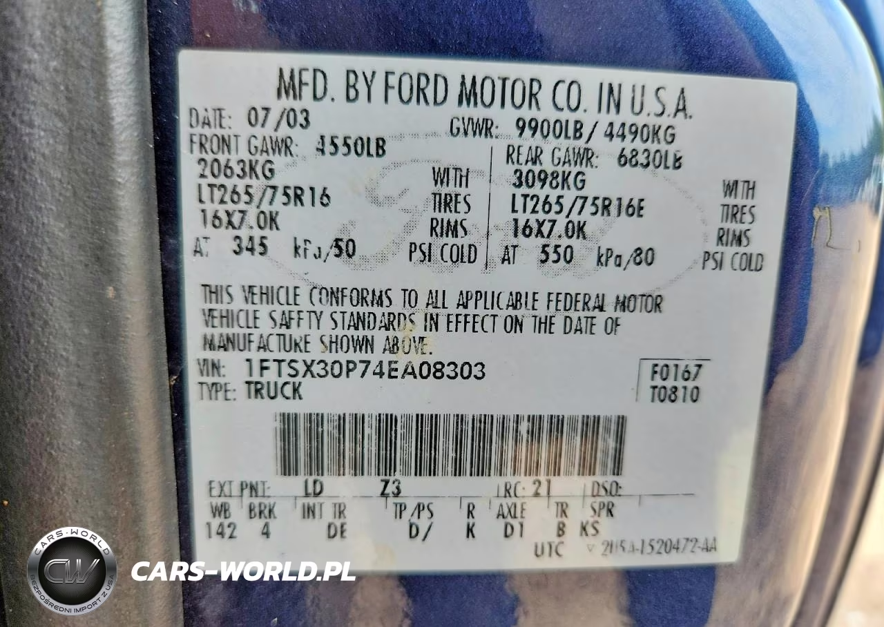 2004 Ford F350 Srw Super Duty VIN:1FTSX30P74EA08303 - 13