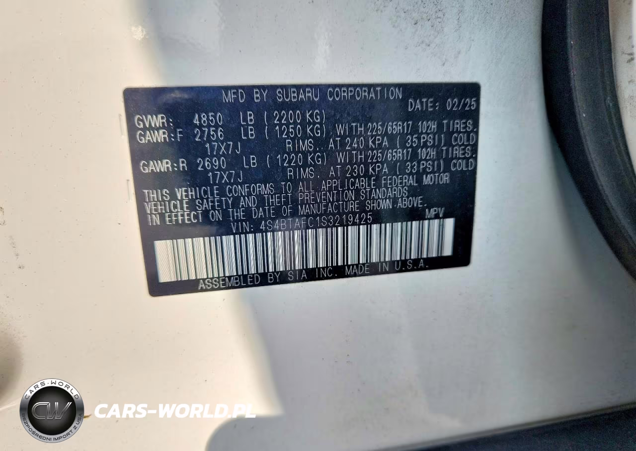 2025 Subaru Outback Premium VIN:4S4BTAFC1S3219425 - 14