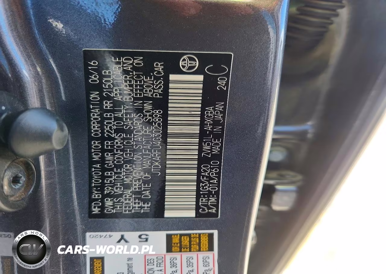 2016 Toyota Prius Three VIN:JTDKARFU4G3025898 - 12