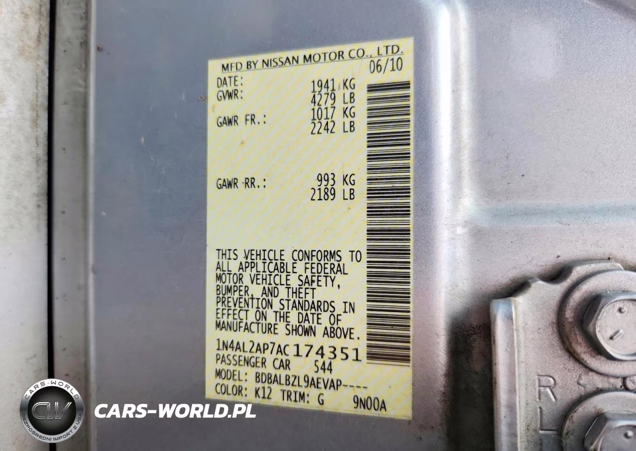 2010 Nissan Altima 2.5 VIN:1N4AL2AP7AC174351 - 12