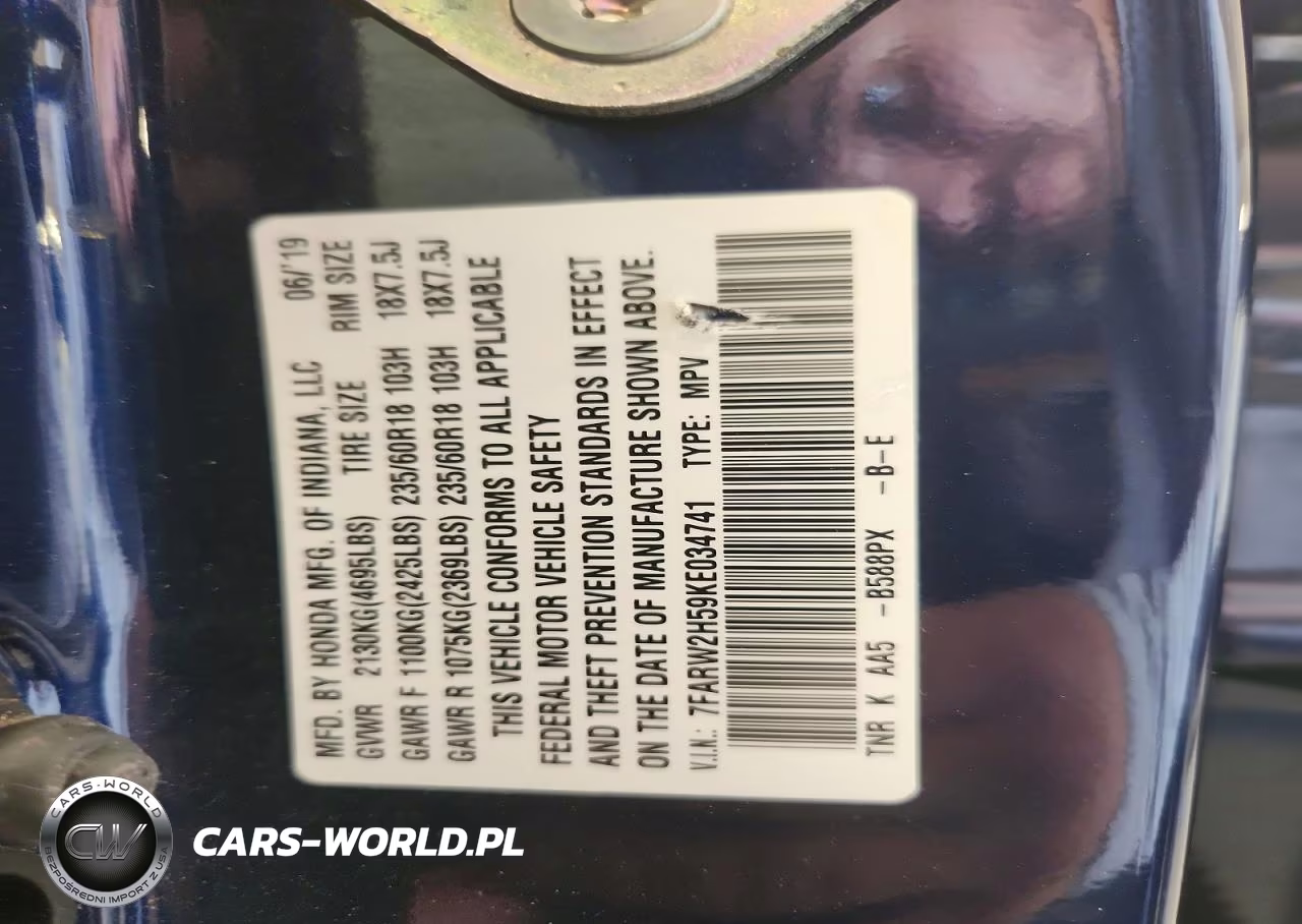 2019 Honda Cr-V Ex VIN:7FARW2H59KE034741 - 13