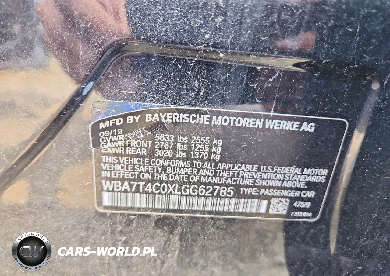 2020 BMW 740 Xi VIN:WBA7T4C0XLGG62785 - 12