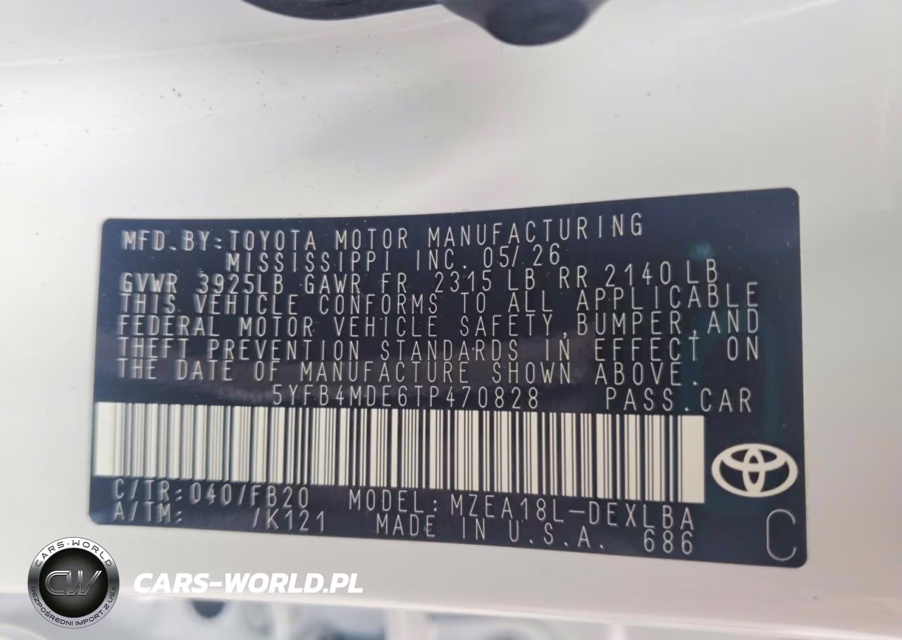 2026 Toyota Corolla Le VIN:5YFB4MDE6TP470828 - 13