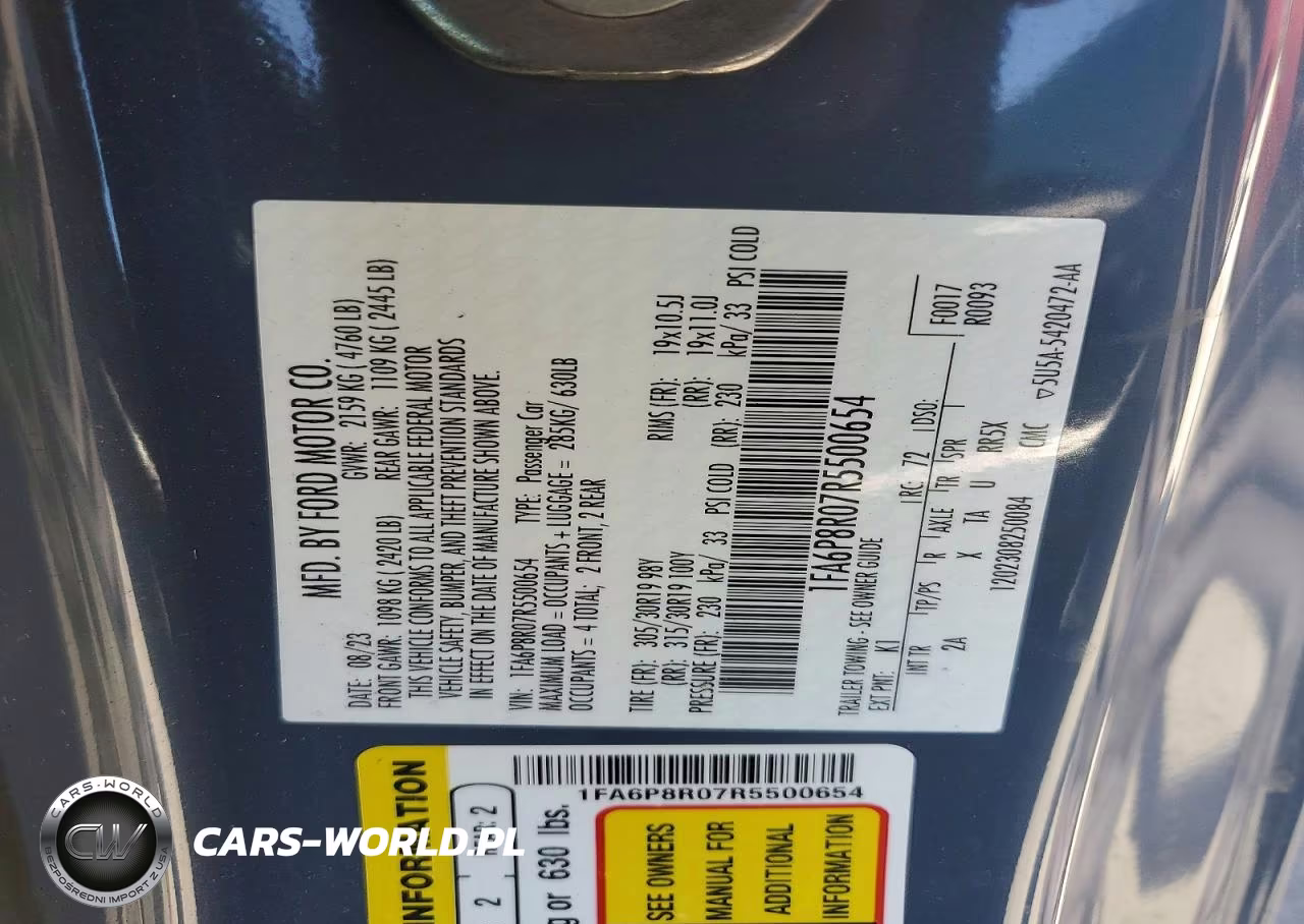 2024 Ford Mustang Dark Horse VIN:1FA6P8R07R5500654 - 13
