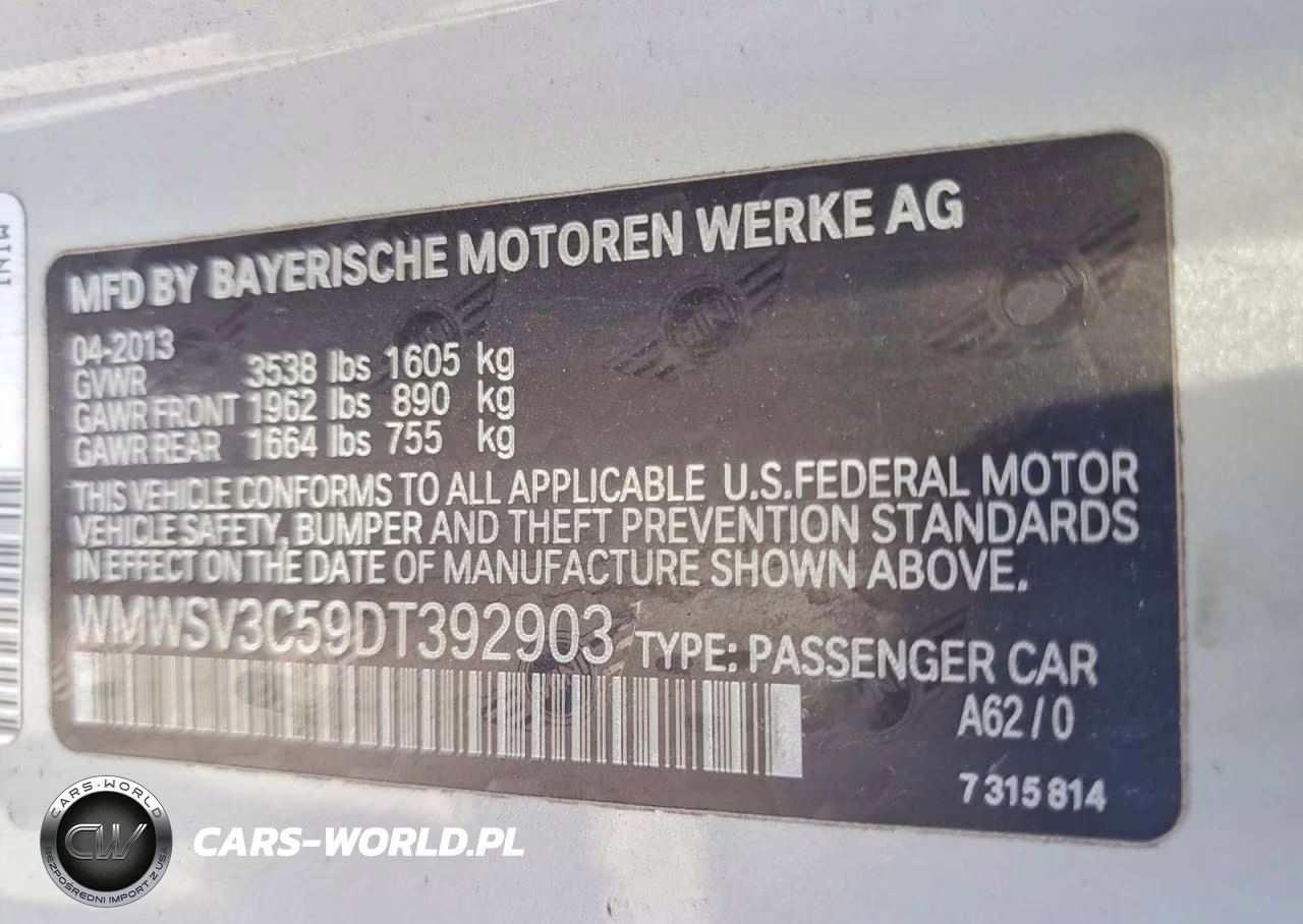 2013 Mini Cooper S VIN:WMWSV3C59DT392903 - 12