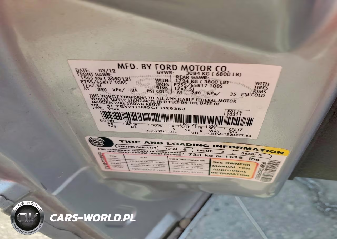 2012 Ford F150 Supercrew VIN:1FTEW1CM0CFB26353 - 12