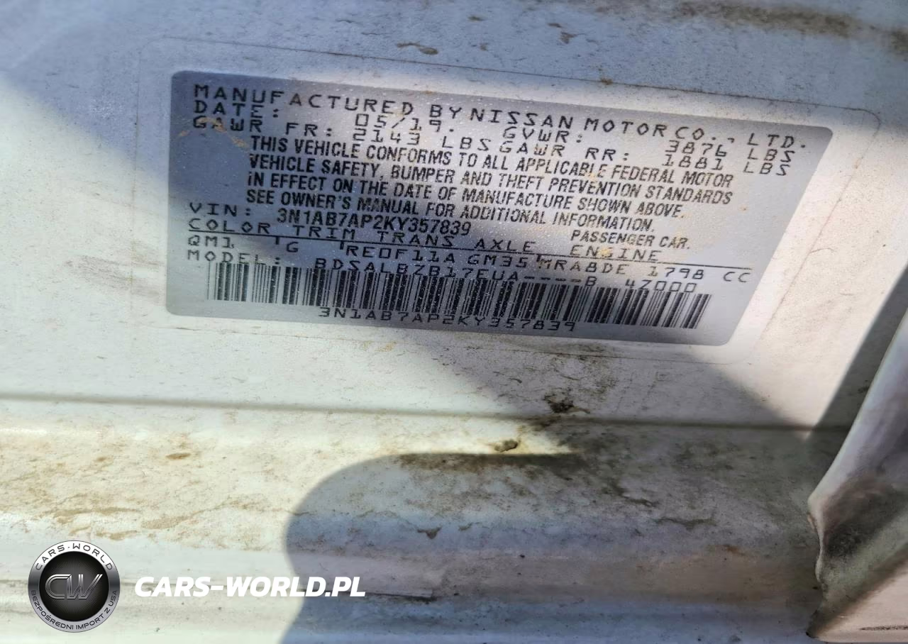 2019 Nissan Sentra S VIN:3N1AB7AP2KY357839 - 12