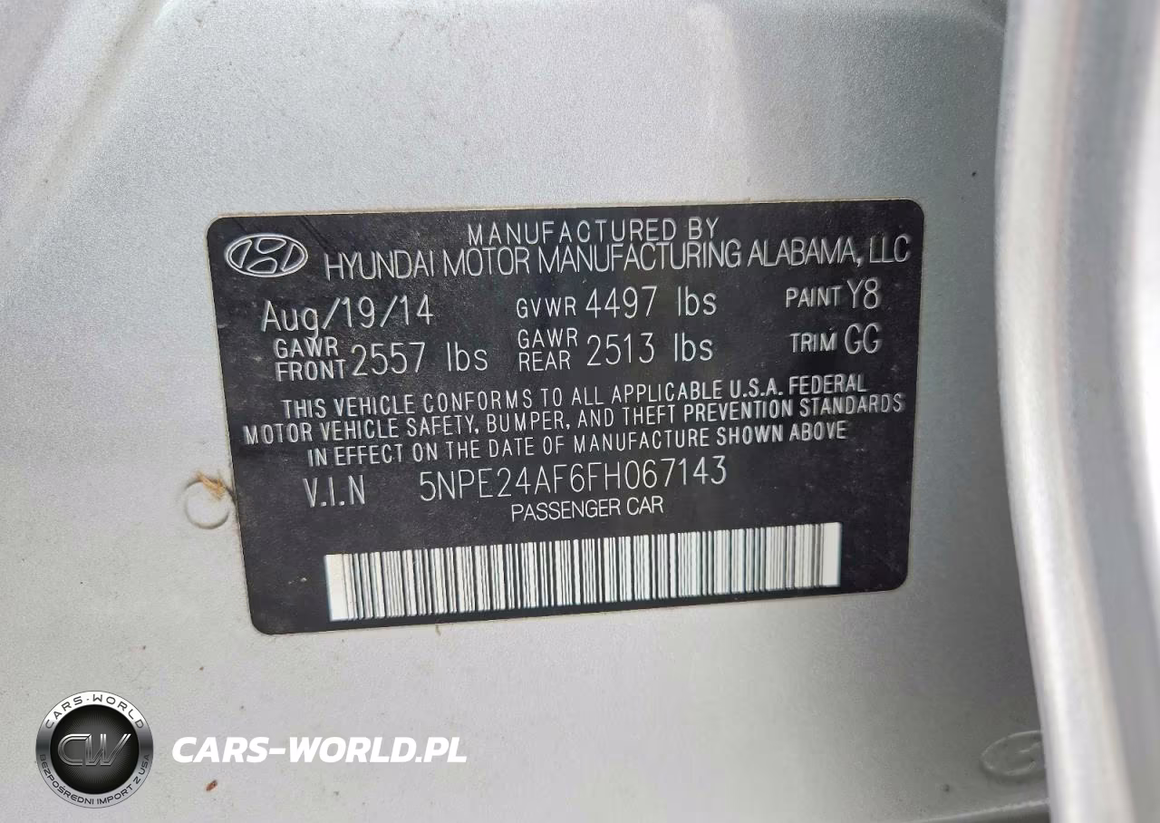 2015 Hyundai Sonata Se VIN:5NPE24AF6FH067143 - 12