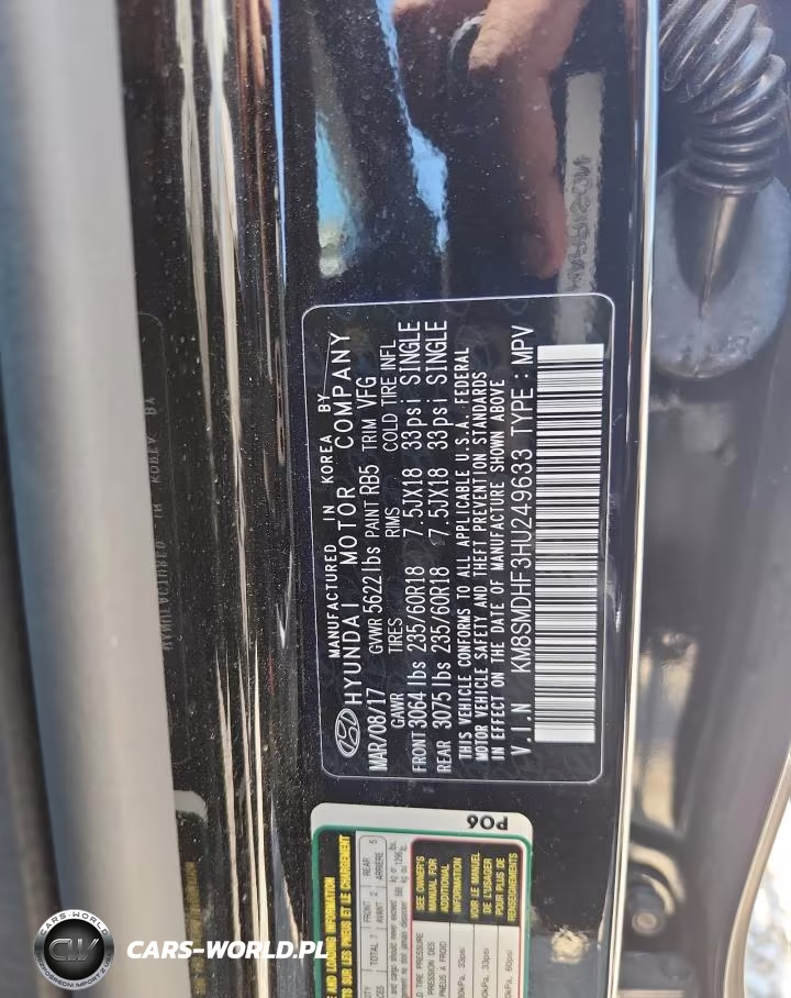 2017 Hyundai Santa Fe Se VIN:KM8SMDHF3HU249633 - 13