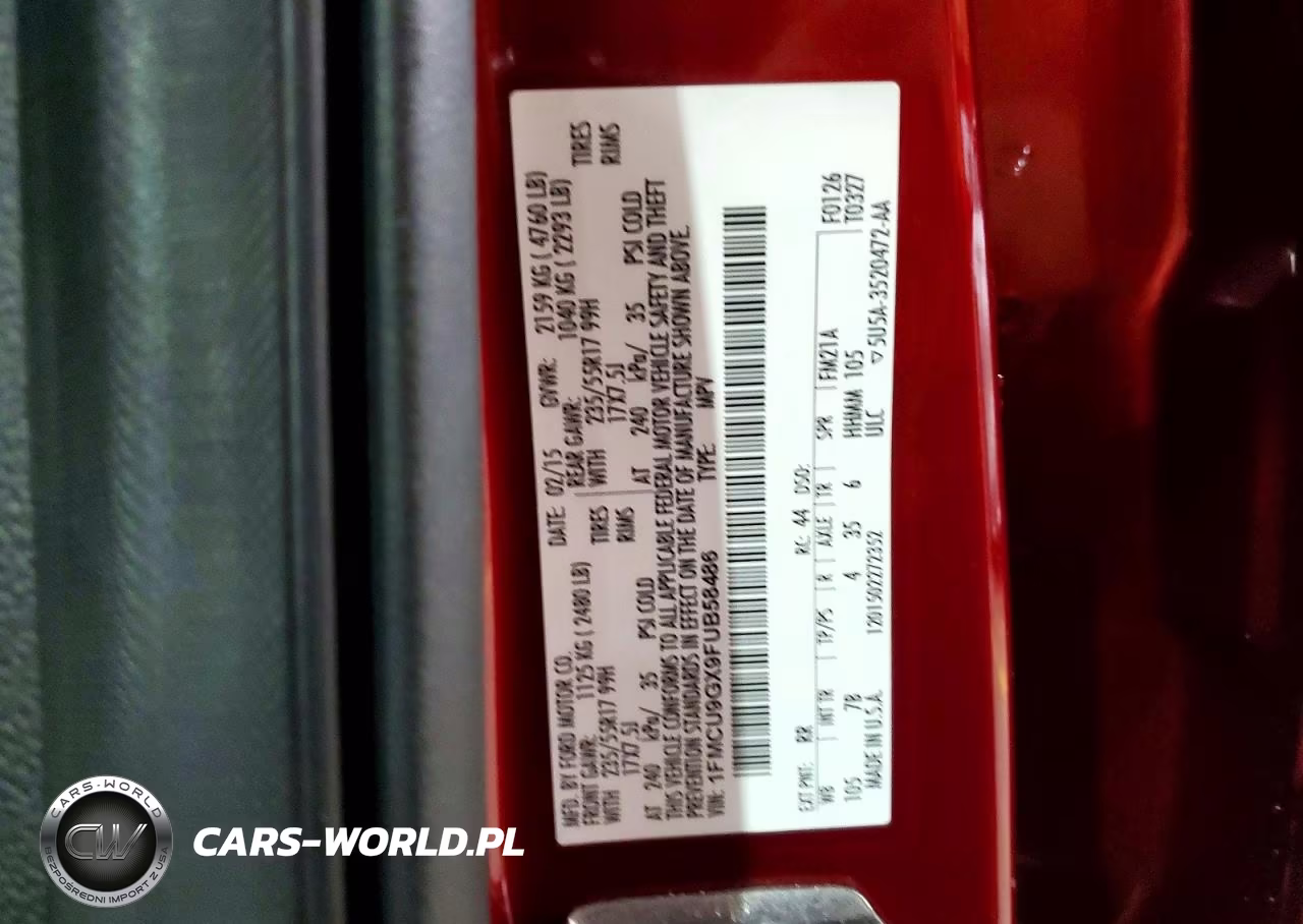 2015 Ford Escape Se VIN:1FMCU9GX9FUB58486 - 13