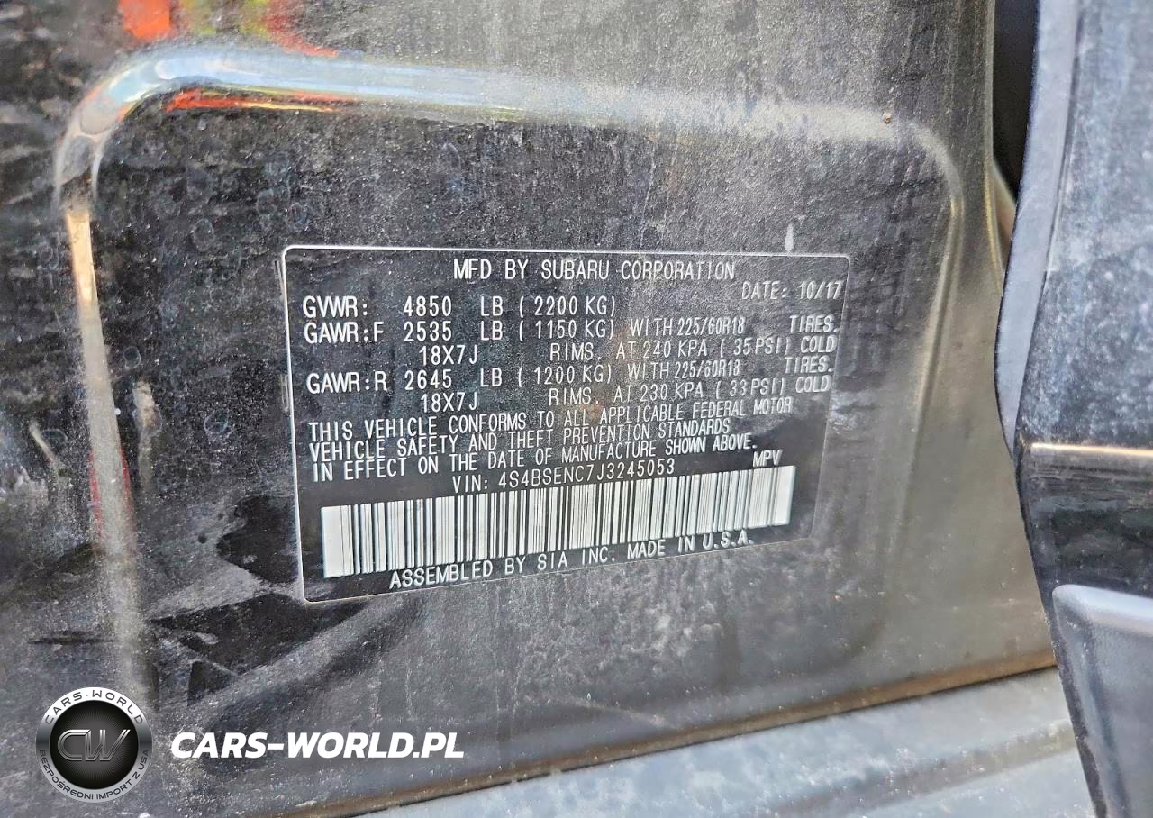 2018 Subaru Outback 3.6R Limited VIN:4S4BSENC7J3245053 - 13