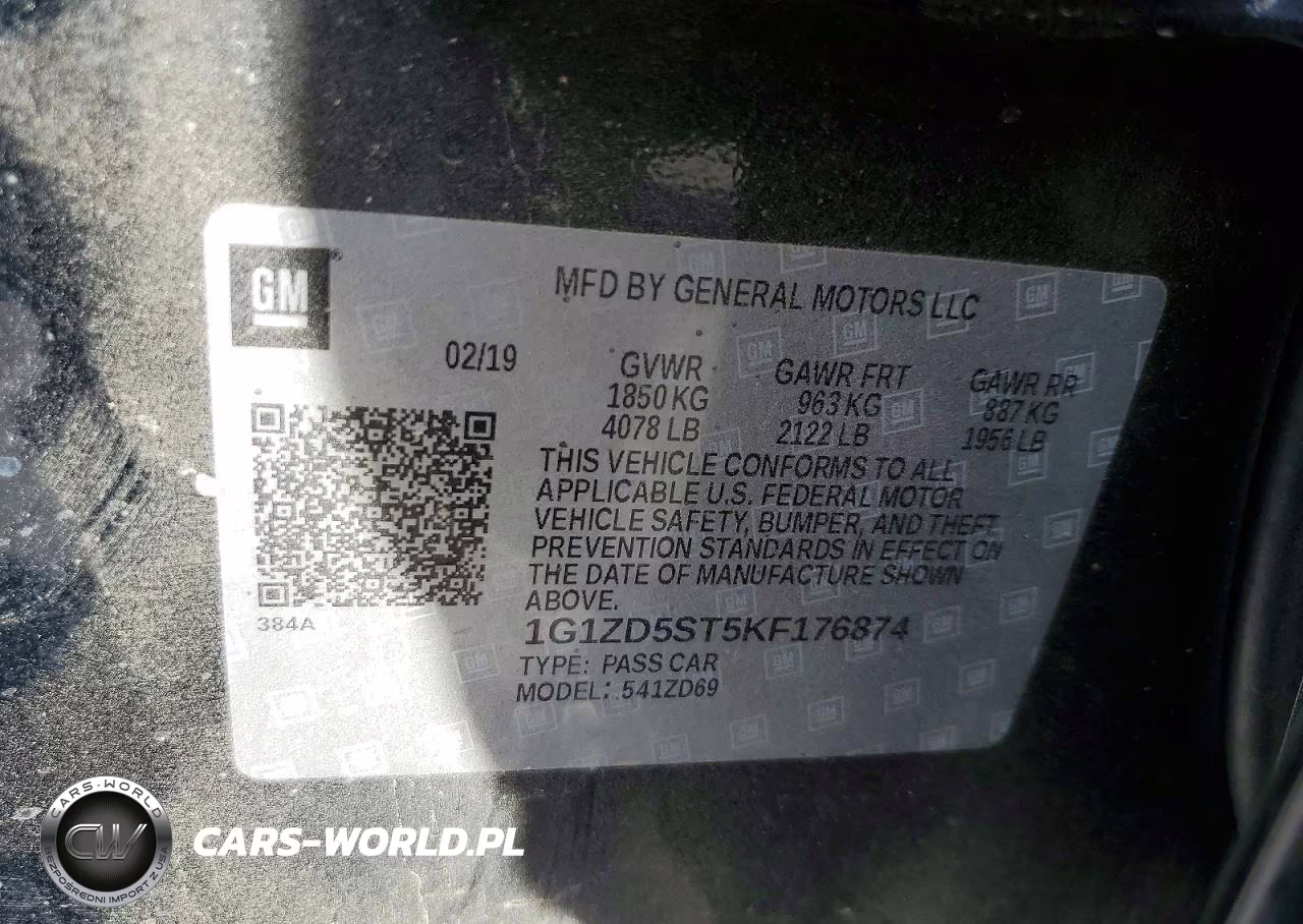 2019 Chevrolet Malibu Lt VIN:1G1ZD5ST5KF176874 - 12