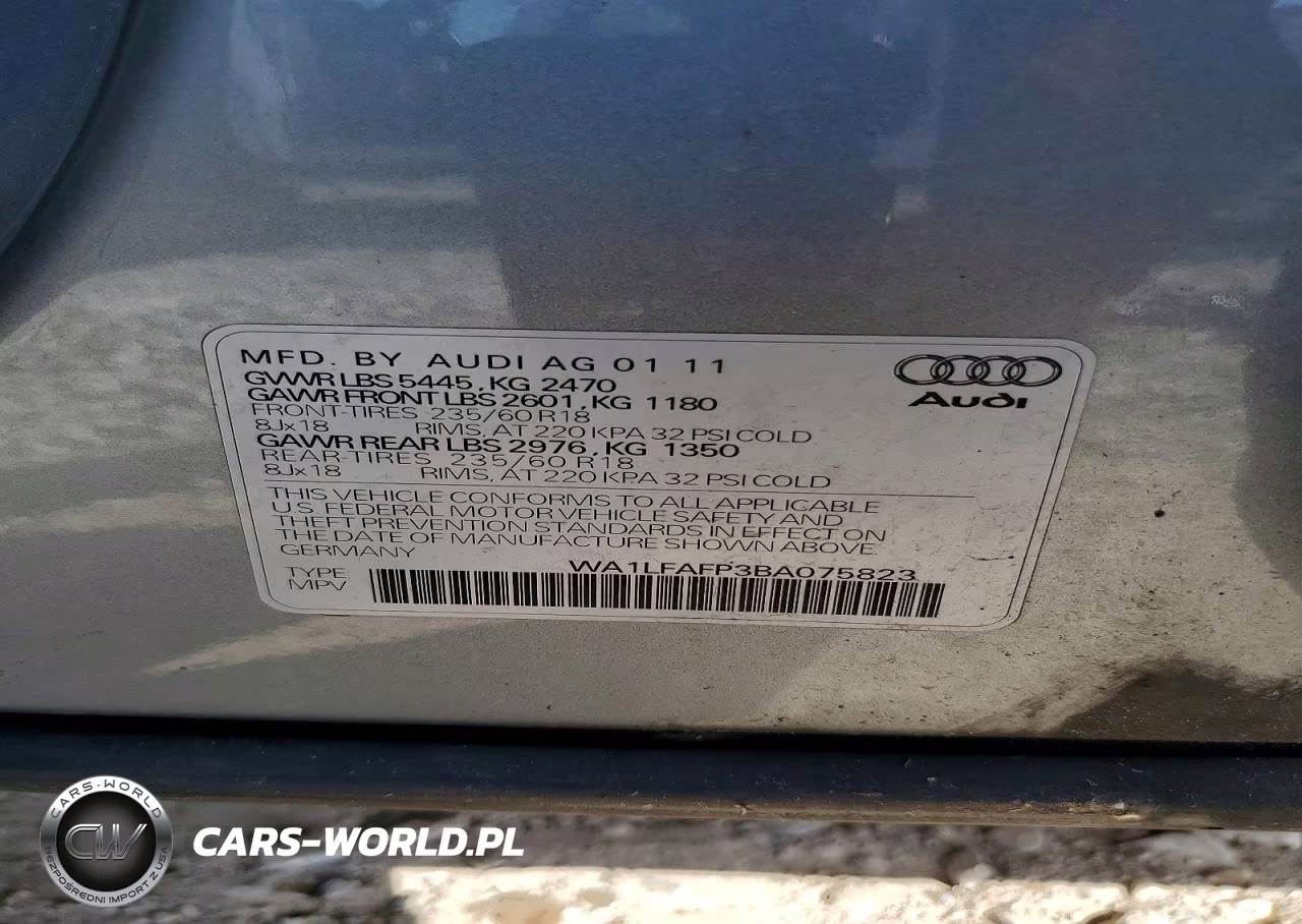 2011 Audi Q5 VIN:WA1LFAFP3BA075823 - 13