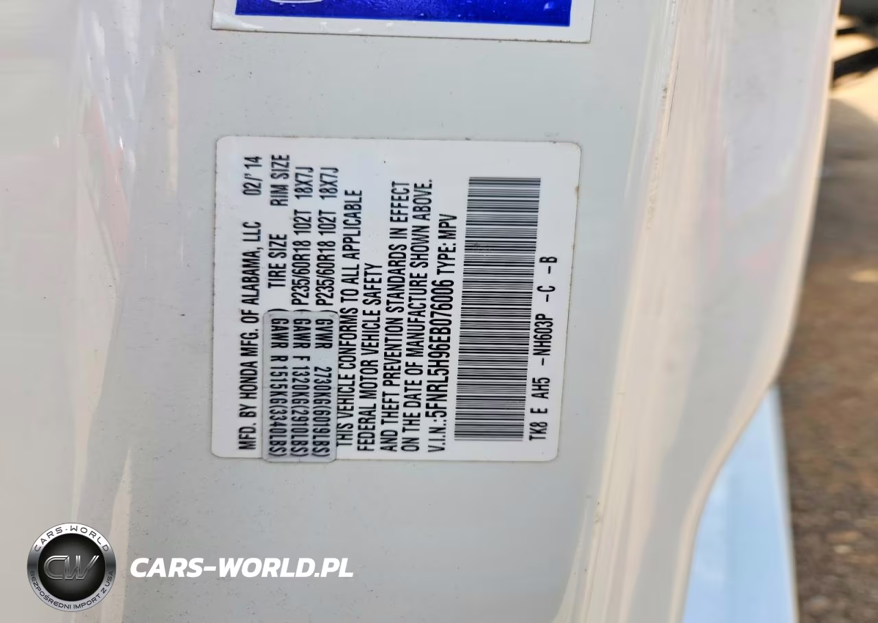 2014 Honda Odyssey Touring VIN:5FNRL5H96EB076006 - 13