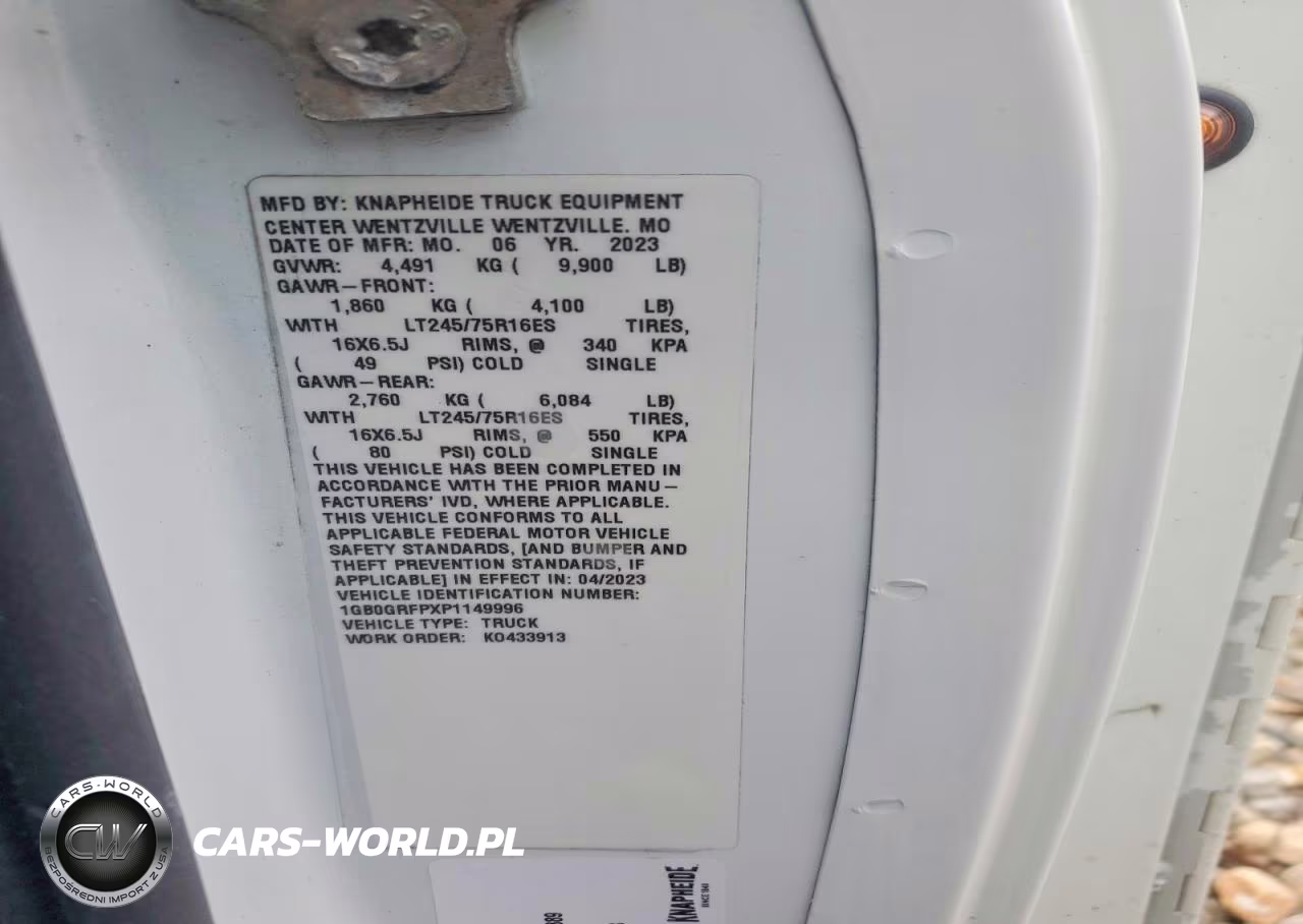 2023 Chevrolet Express G3500 VIN:1GB0GRFPXP1149996 - 12