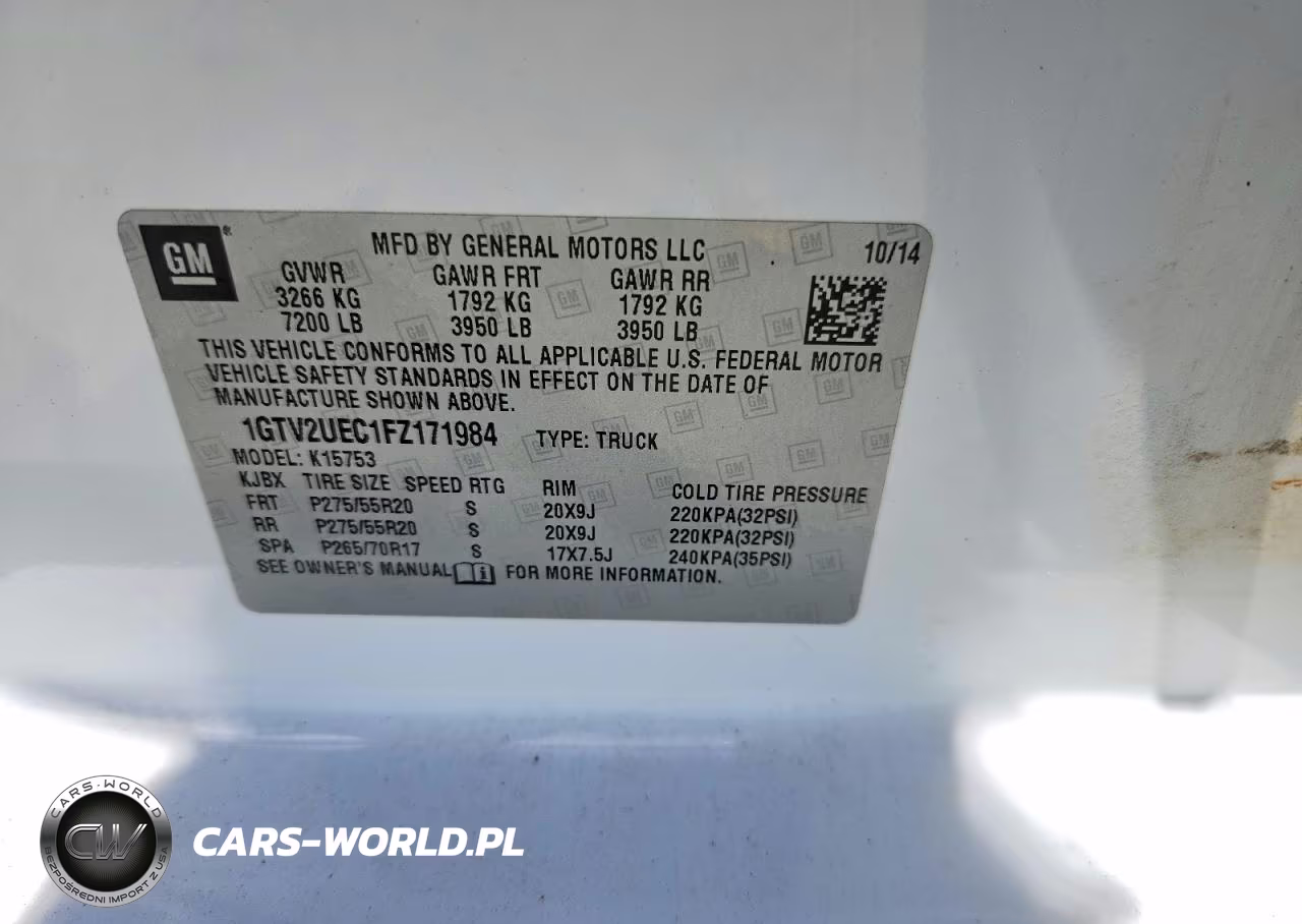 2015 GMC Sierra 1500 Sle VIN:1GTV2UEC1FZ171984 - 12