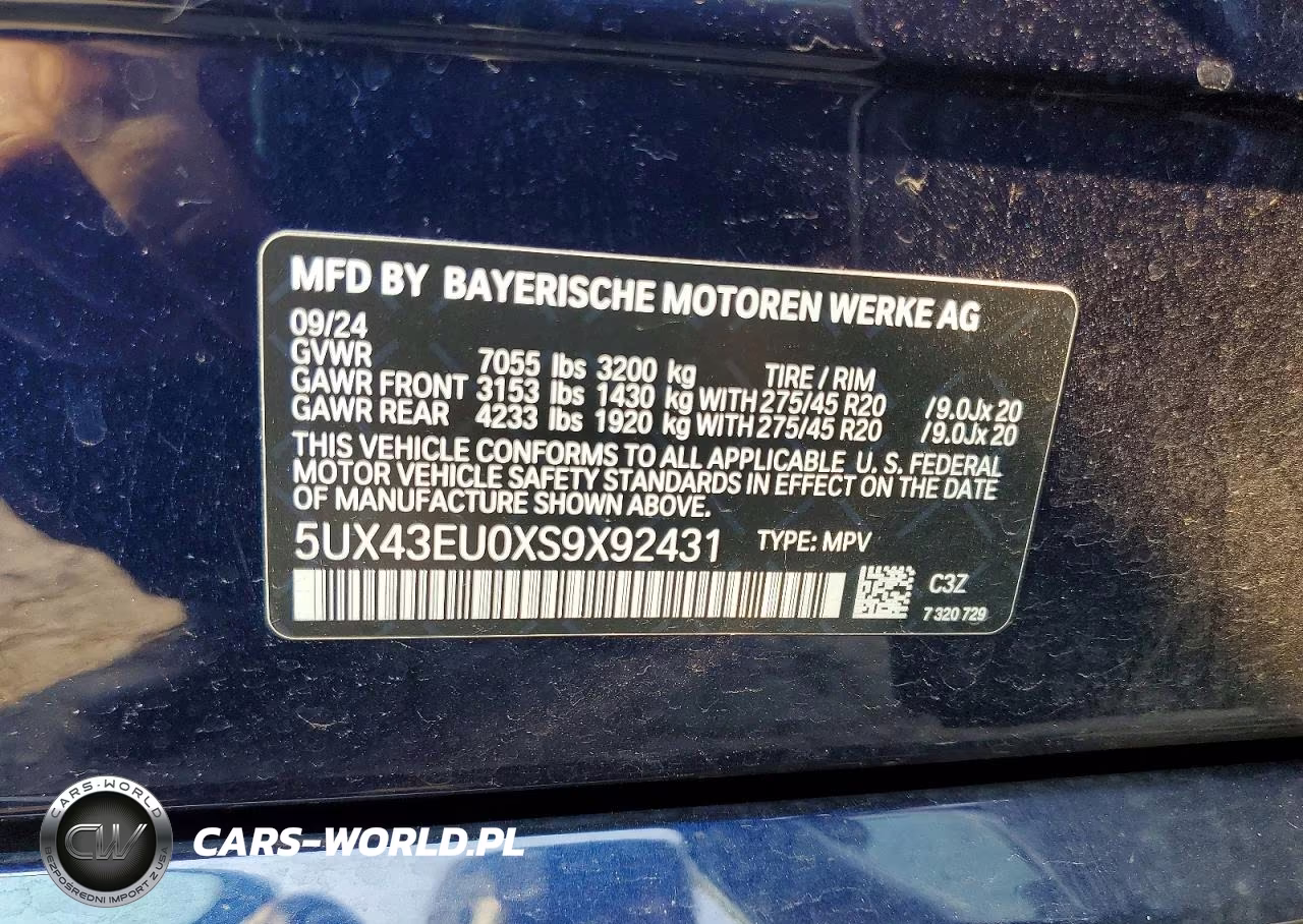 2025 BMW X5 xDrive50E VIN:5UX43EU0XS9X92431 - 14