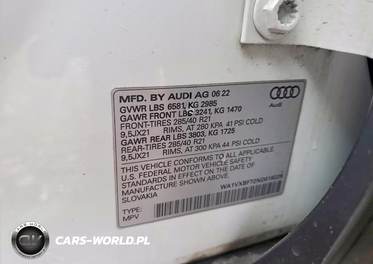 2022 Audi Q7 Prestige VIN:WA1VXBF72ND019225 - 13