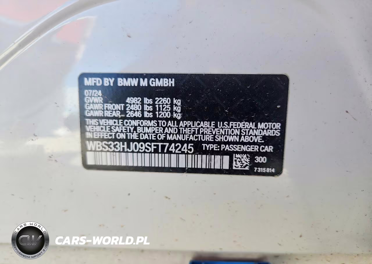 2025 BMW M3 Competition VIN:WBS33HJ09SFT74245 - 13