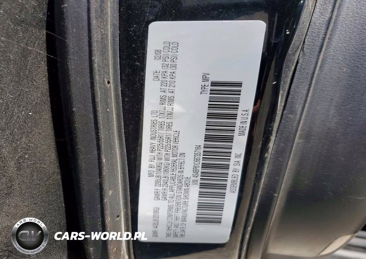 2008 Subaru Outback 2.5I VIN:4S4BP61C687357164 - 13