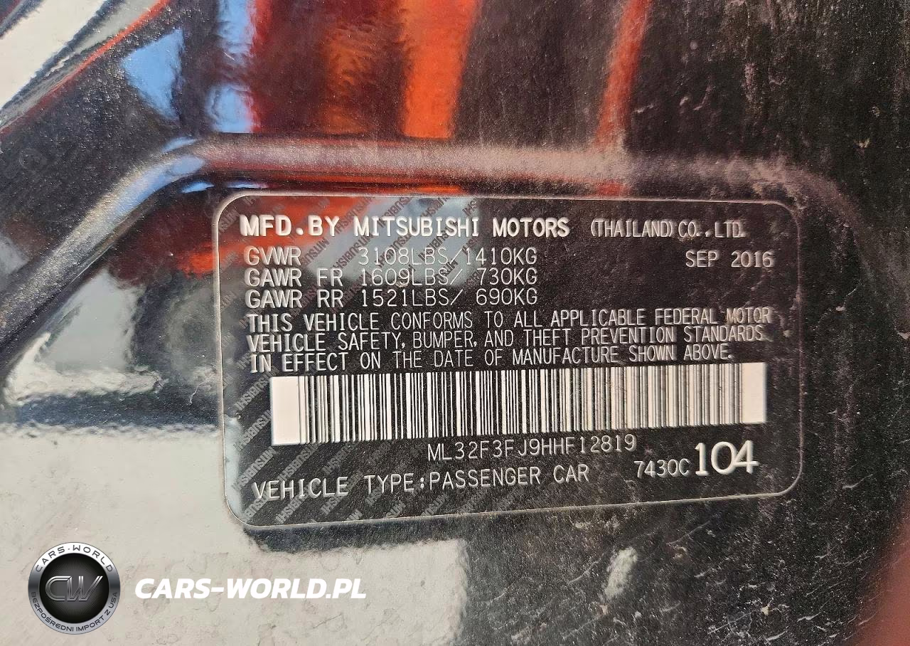2017 Mitsubishi Mirage G4 Es VIN:ML32F3FJ9HHF12819 - 13