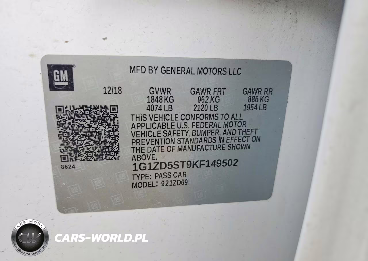 2019 Chevrolet Malibu Lt VIN:1G1ZD5ST9KF149502 - 12