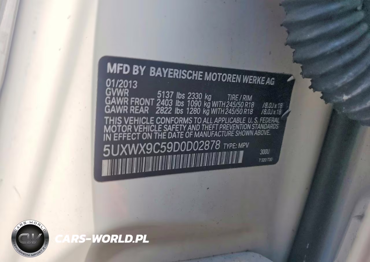2013 BMW X3 xDrive28I VIN:5UXWX9C59D0D02878 - 13